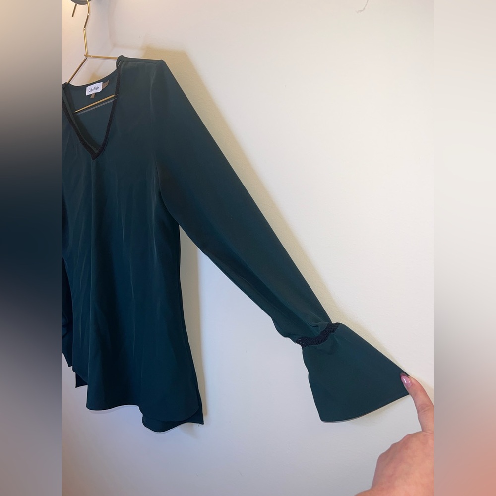 Calvin Klein Sheer Bell Sleeve Blouse | XS - Picture 4 of 8